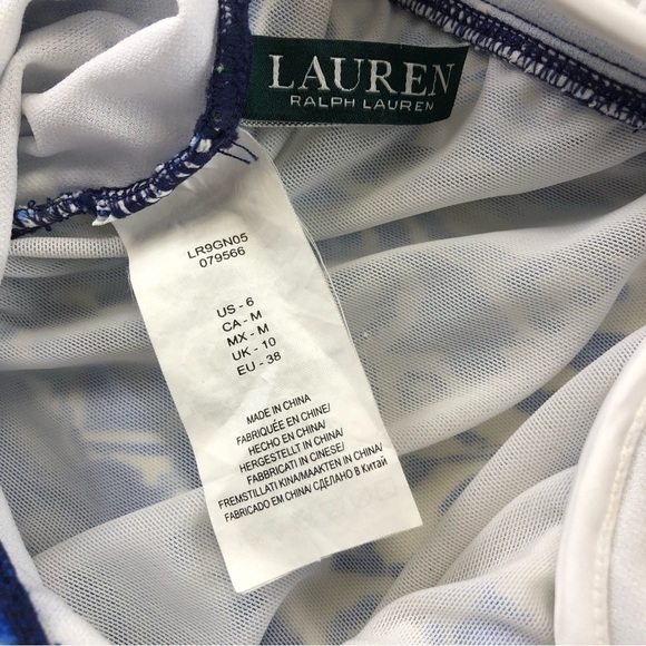 RALPH Lauren one piece swimsuit in blue and white Size 6 - Picture 3 of 7
